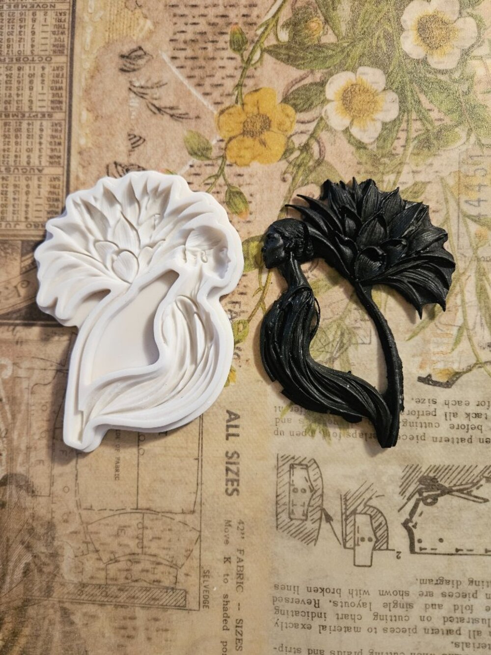 Floral Lady Silicone Mold